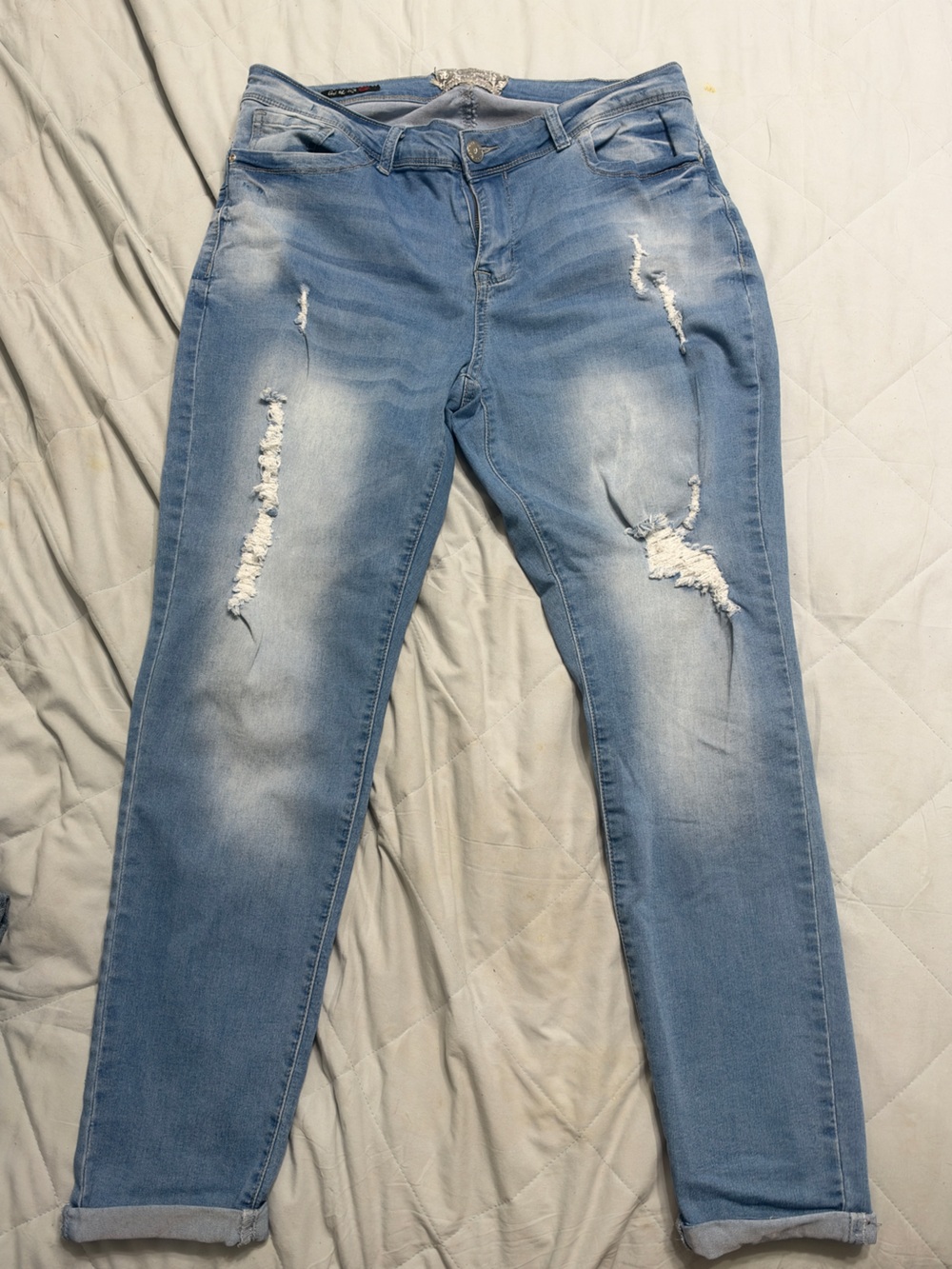 Get The Lift 12 Light Blue Distressed Women’s Stretchy Jeans